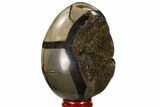 Septarian Dragon Egg Geode - Black Crystals #118703-2